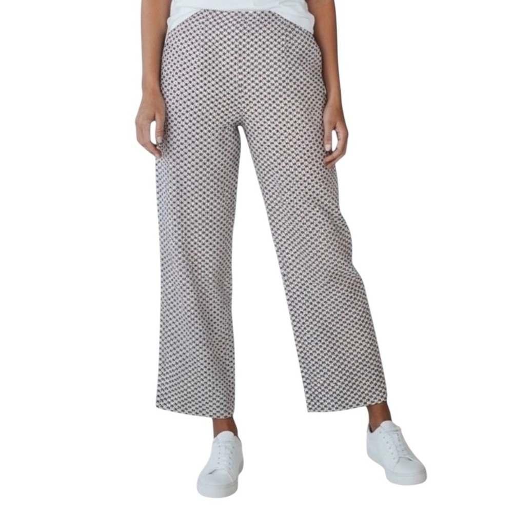 J. Crew Cotton & Linen Blend Floral Printed White Wide Leg Pants NWT S